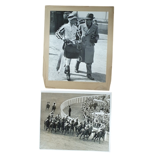 12 - A group of Photographs of Lester Piggott, Teenoso winning The Epsom Derby 1983 signed, First ride af... 