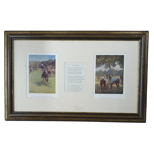 50 - Lionel Edwards, a well framed signed coloured Print along with another print collage.