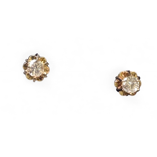 348 - A lovely pair of 9ct Yellow Gold and Diamond stud Earrings.