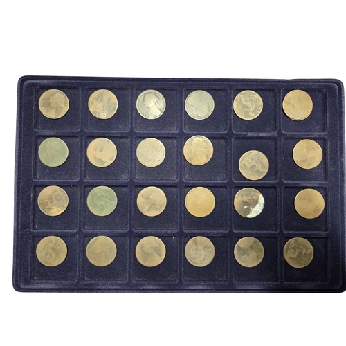 386 - An extremely large quantity of primarily British Pennies, some Irish. In a metal coin case.