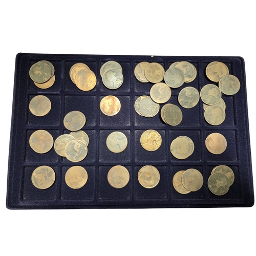 389 - An extremely large quantity of primarily British Pennies some Irish. In a metal coin case.