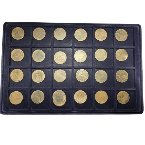 389 - An extremely large quantity of primarily British Pennies some Irish. In a metal coin case.