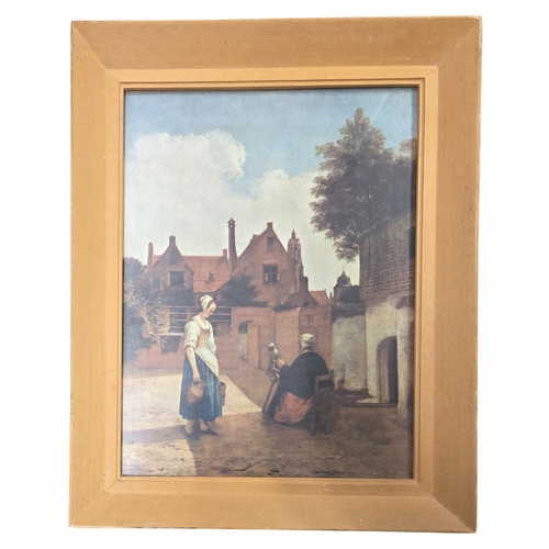 485 - P Hubbard. An Oil on Board of a mill along with a coloured print after the original Dutch painting.