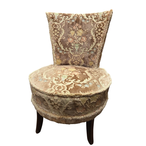 499 - A nice Bedroom Salon Chair with tapestry style upholstery. W 54 x SH 40 x BH 76 cms approx.
