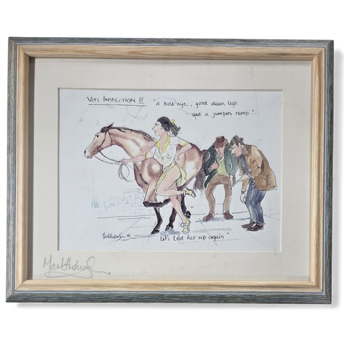 73 - After Mark Hushinson 'Vet Inspection II' a signed coloured Print signed in the margin.
33 x 41 cm ap... 