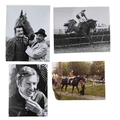 77 - A collection of very good photographs of Lester Piggott, a vintage Telegraph along with a photograph... 