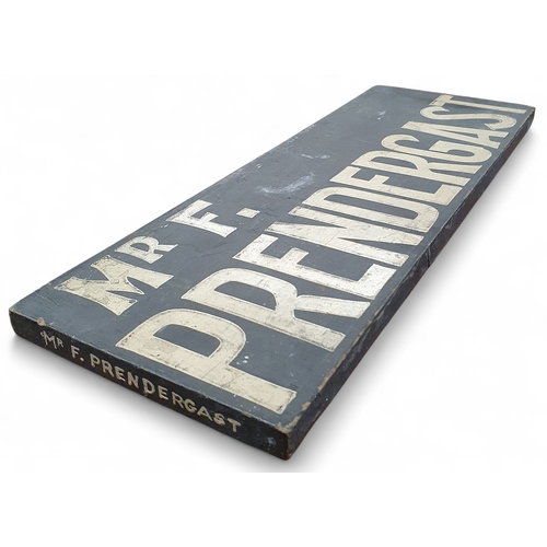 198 - A vintage Timber Jockey Board Sign for Mr F Prendergast.