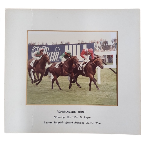 212 - Three vintage mopunted Photographs of Lester Piggott up. Two of Cavo Doro  and Commanche Run.