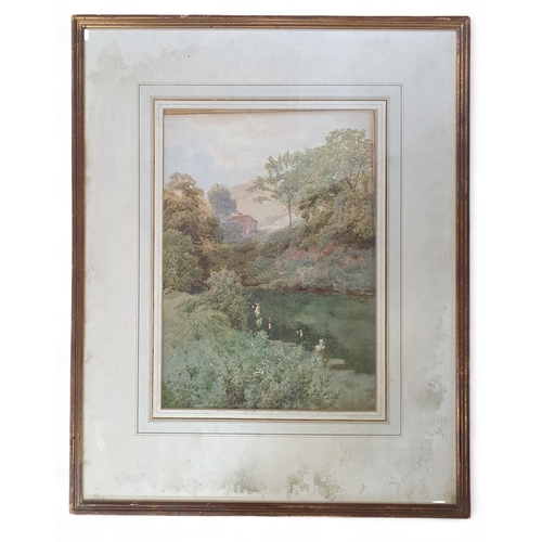 466 - A 19th Century Watercolour of a River scene with a house in the distance, signed Collins LL.
36 x 26... 