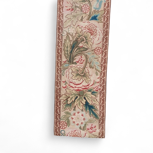 1020 - A good red ground Curtain with tapestry style border. 235d x 220w approx.
