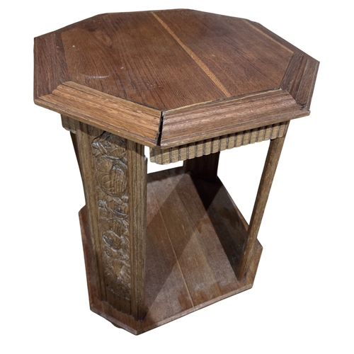 52 - Four pieces of Furniture to include an Art Deco Piano Stool, an Oak Side Table, Side Chair and anoth... 