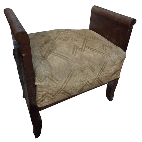 52 - Four pieces of Furniture to include an Art Deco Piano Stool, an Oak Side Table, Side Chair and anoth... 