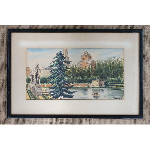 68 - After Pastor. An early 20th Century over painted Coloured Print of an American city scene. 
32 x 49 ... 