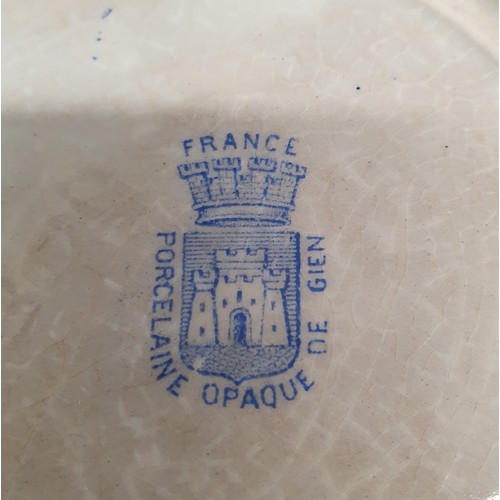 320 - A good quantity of 19th Century French Opaque Porcelain Gien caricature Plates. D 20 cm approx.  Sol... 