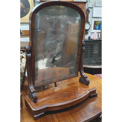 329 - A 19th Century Mahogany Crutch Mirror of good quality with original silver back Glass.  W 63 x H 84 ... 