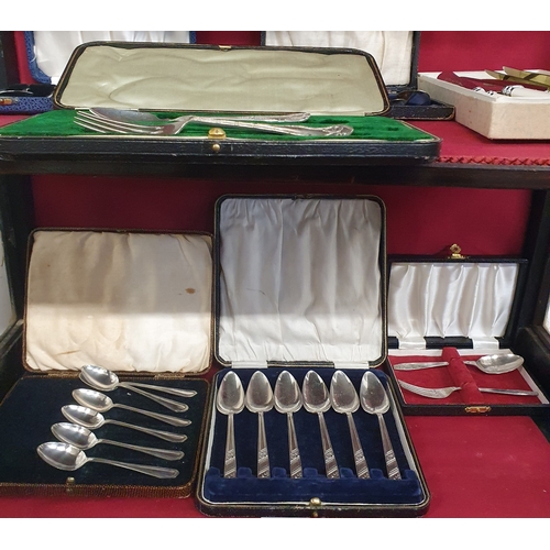 343 - A large quantity of cased Silver plated Flatware.