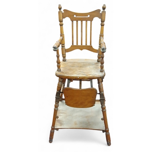344 - An early 20th Century Childs fold up high Chair.
BH 103 x 36 x 38 cm approx.