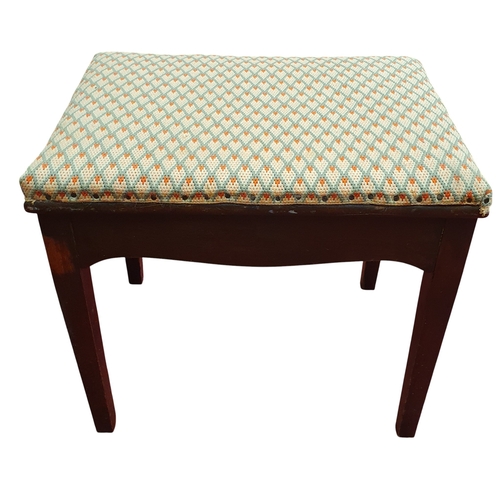 469 - A Pair of 19th Century Walnut Hall Chairs with canework seats along with a foot stool and a piano st... 