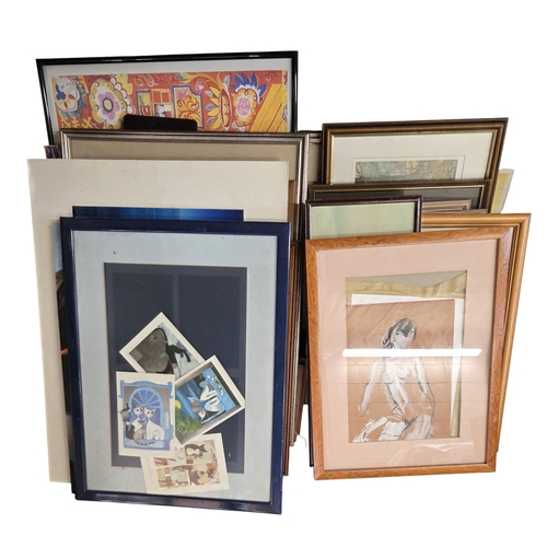 1018 - A large quantity of Pictures, Prints and Watercolours of various artists approx 40.