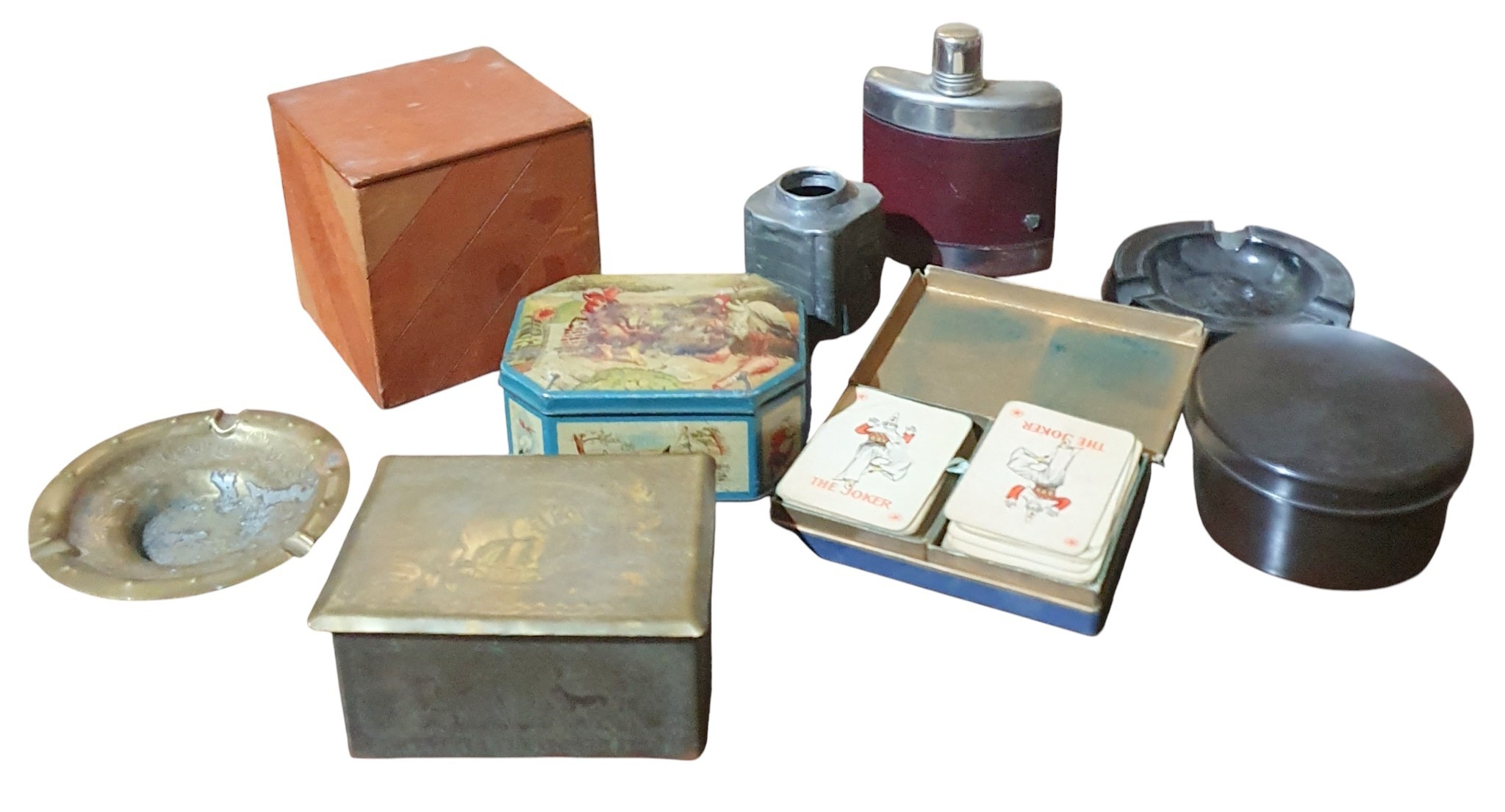 A large box of various Film Prop items.