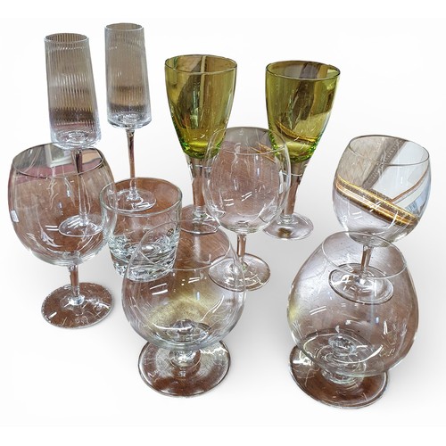 358 - A box of glasses.