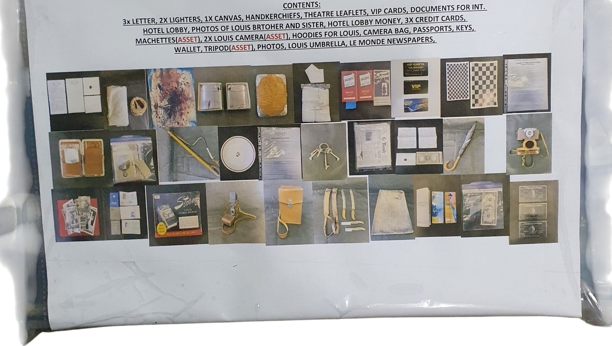 A Box of Hero Prop items.