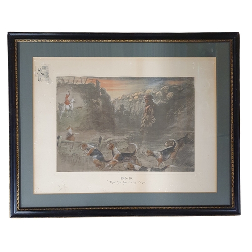 384 - A good early Snaffles coloured Print '1915/16 That far far away echo'. 47 x 59 cm approx.