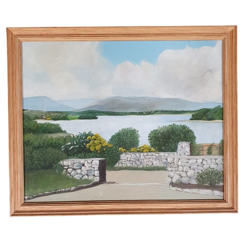 16 - A 20th Century Oil on Board of a group of Cottages along with an Oil of a Lake scene. No apparent si... 