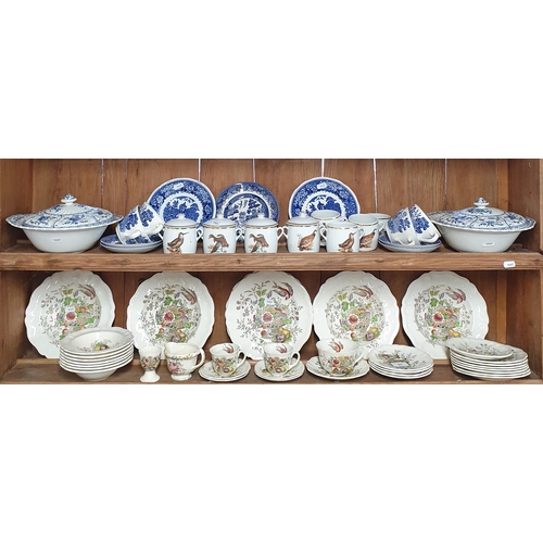 51 - A good quantity of Royal Doulton Hampshire Dinnerwares along with a quantity of blue and white ware ... 