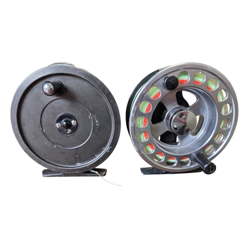 88 - A Hardy Uniqua 3 1/2″ Trout Fly Fishing Reel along with an Irish Fly Reel Company 5/5 reel.
