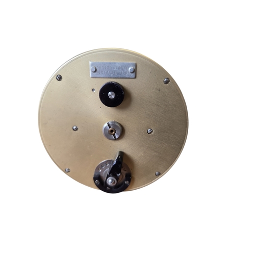 92 - An S.E. Bogdan 300 multiplying Salmon fly reel, gold anodised, right hand wind model with black anod... 