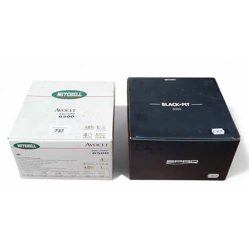 93A - Two as new boxed Fishing reels by  Mitchell and Black Pit.