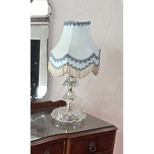 105 - A good vintage Crystal Table Lamp and shade. H 34 cm approx.