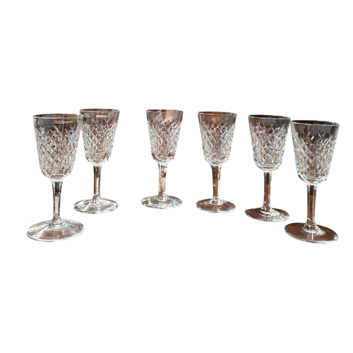 120 - A set of six Waterford Crystal Liquor Glasses.
