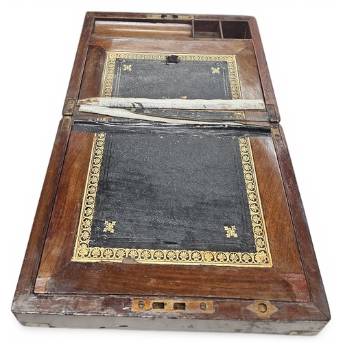 182 - Two 19th Century Writing Slopes.
W 30 x D 23 x H 15 cm approx.