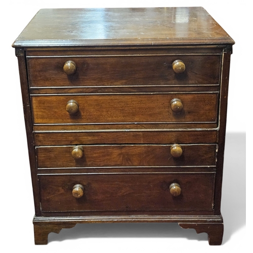 195 - A 19th Century Mahogany Georgian Chest Of Drawers. W 66 x D 48 x H 75 cm approx.