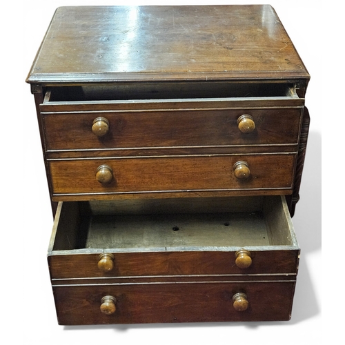 195 - A 19th Century Mahogany Georgian Chest Of Drawers. W 66 x D 48 x H 75 cm approx.