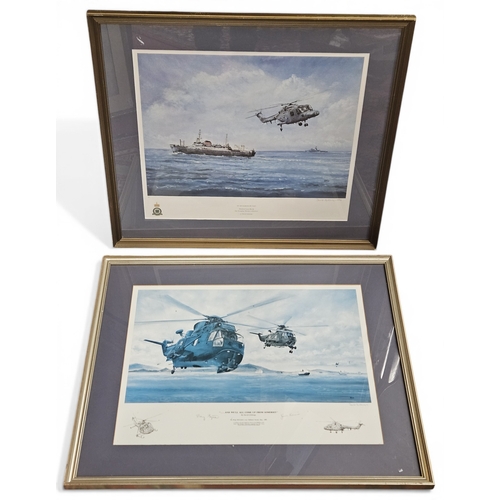 203 - A good quantity of framed Military Prints after David Gibbings all signed in the margin. 55 x 62 cm ... 