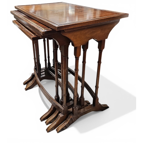 222 - A nest of four Mahogany and veneered Tables. W 55 x D 38 x H 60 cm approx.