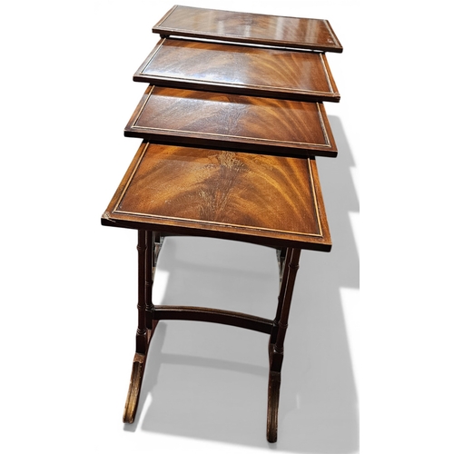 222 - A nest of four Mahogany and veneered Tables. W 55 x D 38 x H 60 cm approx.