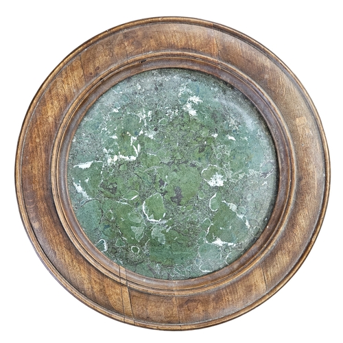 265 - A good late 19th early 20th Century Walnut Planter, with a green Marble top. H 86 cm approx.