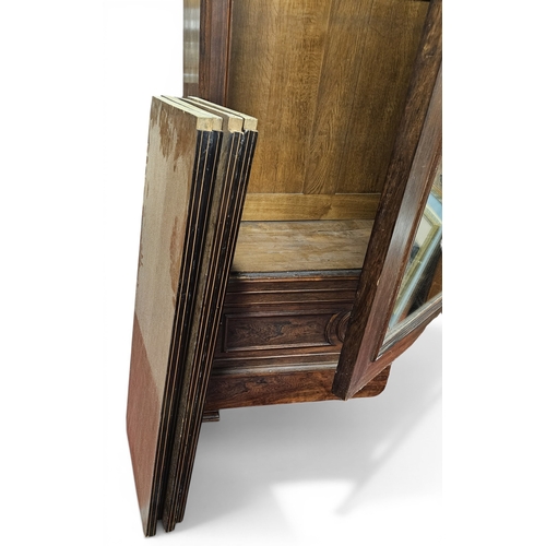 437 - A 19th Century Rosewood and Veneered single door Wardrobe with shelf interior and single frieze draw... 