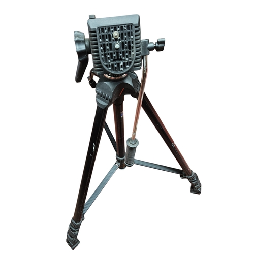 418 - A Vintage HMV Record Player along with a heavy duty Bandridge VA420 Tripod.