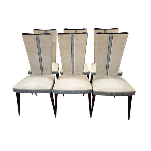 227 - A lovely set of six Retro Dining Chairs.
W 47 x SH 45 x BH 97 cm approx.