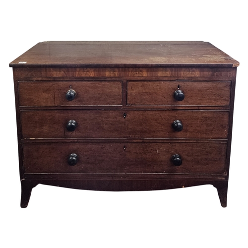 106 - A Georgian Mahogany Chest of Drawers with two short over two long on bracket supports. H 88 x 125 x ... 