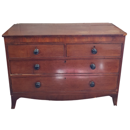 106 - A Georgian Mahogany Chest of Drawers with two short over two long on bracket supports. H 88 x 125 x ... 