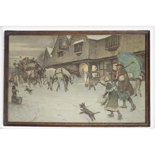 30 - After Cecil Alden. Three late 19th early 20th Century coloured Prints. 43 x 44 cm approx.