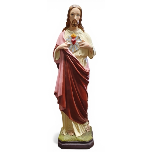 27 - Two 20th Century hand painted religious Figures. TB 61 cm approx.