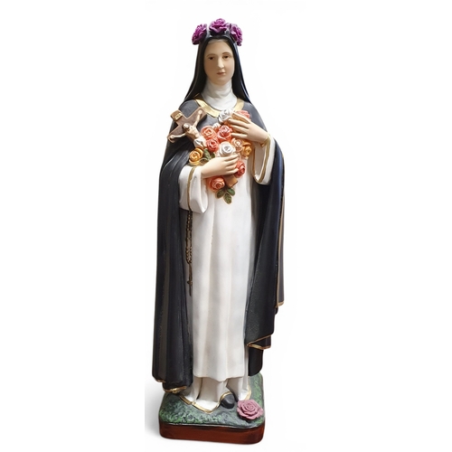 27 - Two 20th Century hand painted religious Figures. TB 61 cm approx.