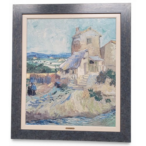 22 - A 20th Century Oleograph. 'The old Mill' after Van Gogh. In a good contemporary frame. 90 x 78 cm ap... 